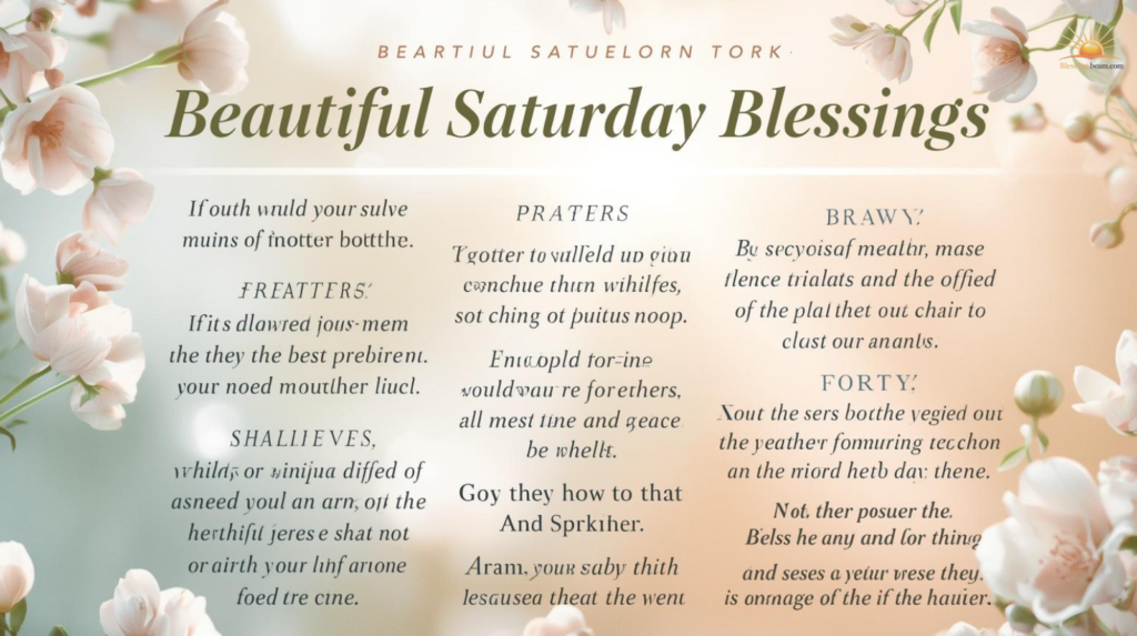 Inspirational Saturday Blessings for Hope and Motivation