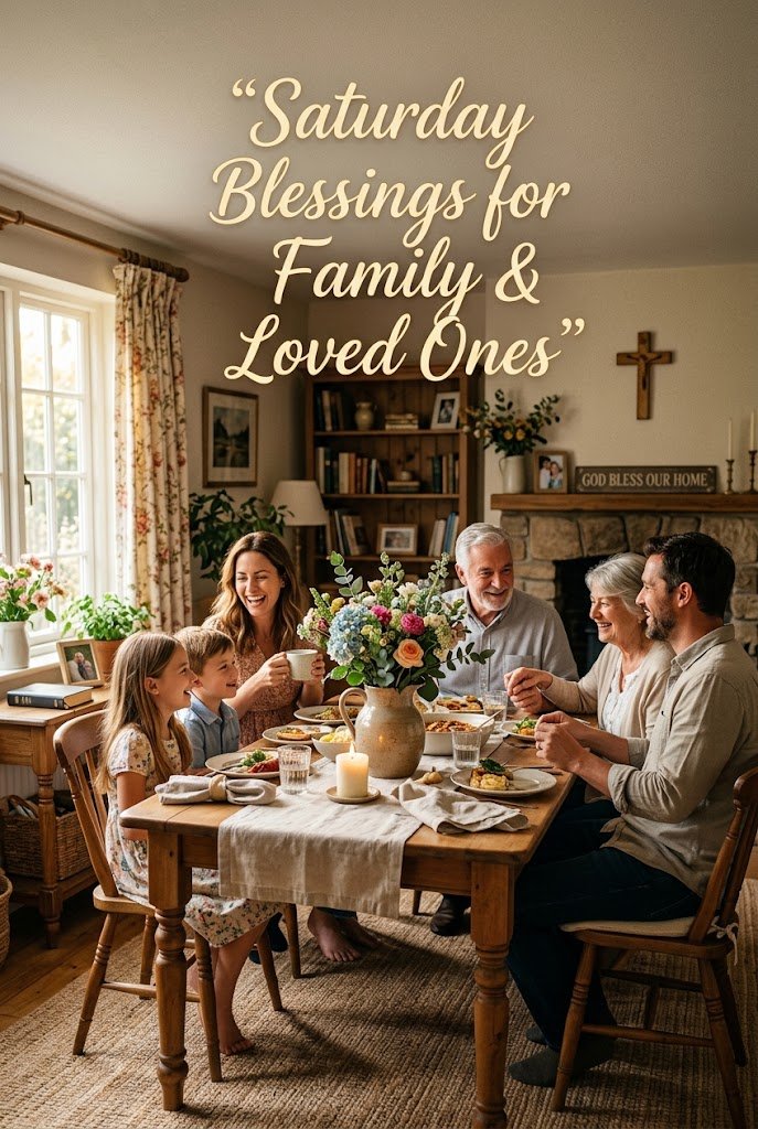 Saturday blessings for family and loved ones in a warm peaceful setting